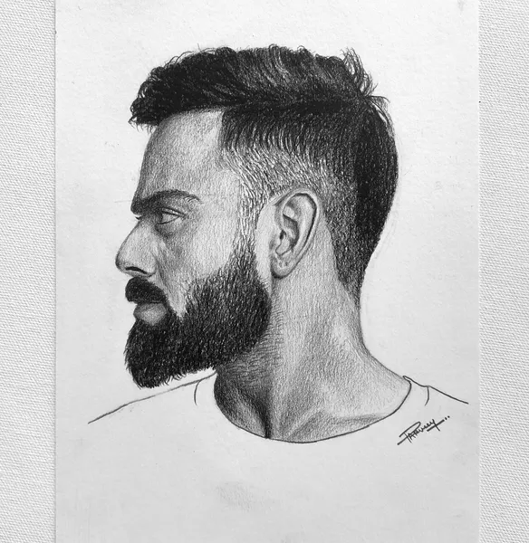 Virat Kohli Graphite Portrait - "The King's Focus"