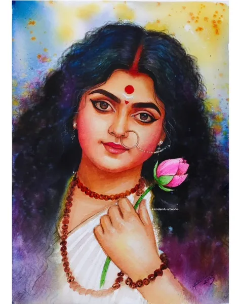 Lotus Maiden: Portrait in Watercolor Grace