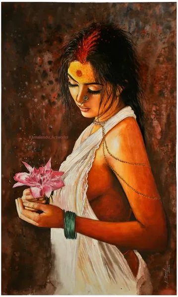 Divine Lotus: Portrait of Reverence