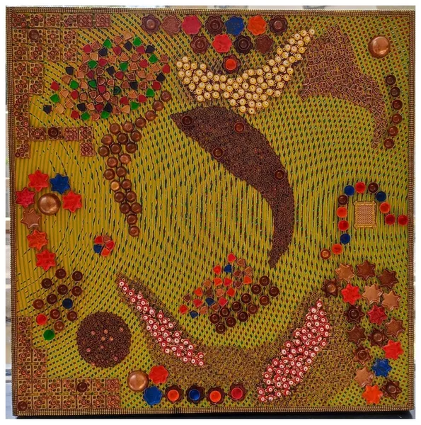 Earthen Tapestry: A Dance of Circles and Threads