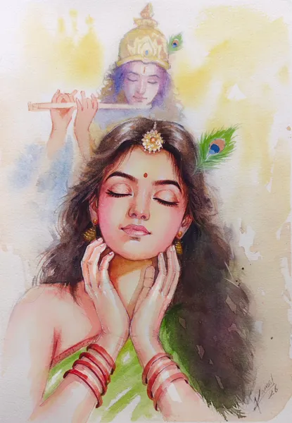 Divine Reverie: Krishna's Gentle Grace