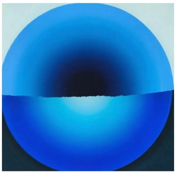 Tranquil Depths: A Meditative Blue Sphere