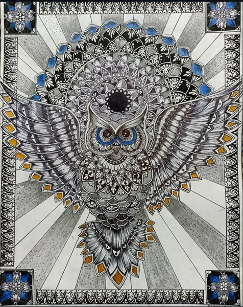 Celestial Owl: Mandala Wings of Wisdom