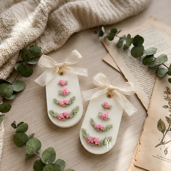 Vintage Rose Garden Wax Ornaments