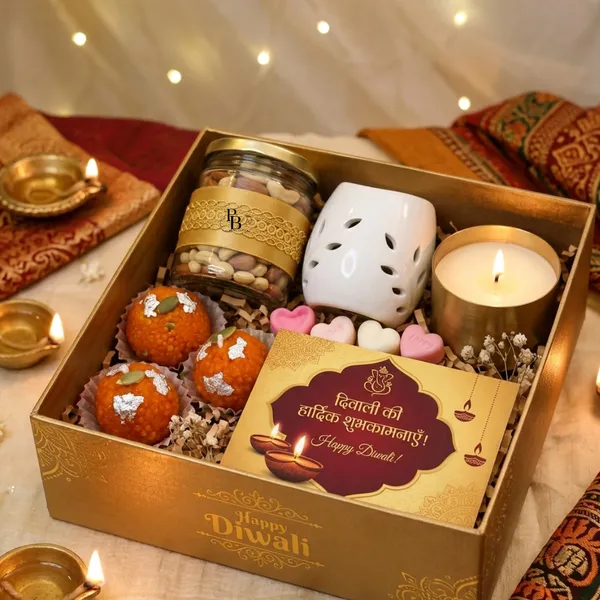 Golden Diwali Celebration Hamper with Lights