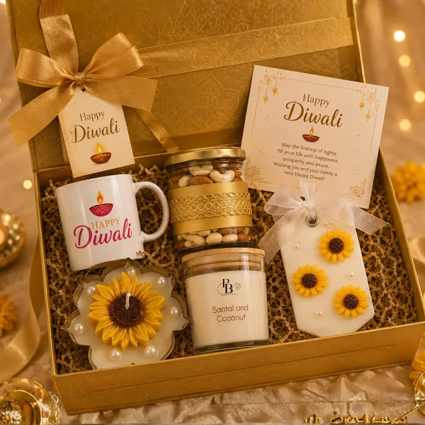 Golden Diwali Celebration Hamper with Lights
