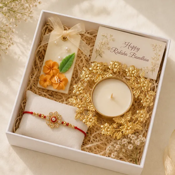 Golden Blooms Raksha Bandhan Celebration Hamper