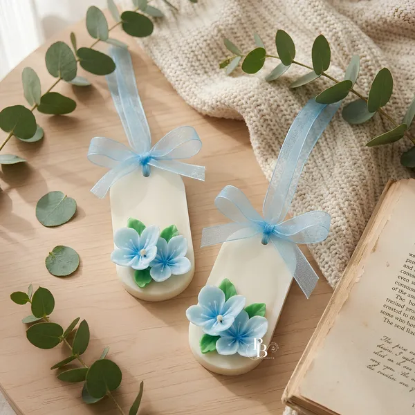 Blue Blossom Serenity Candle Ornaments
