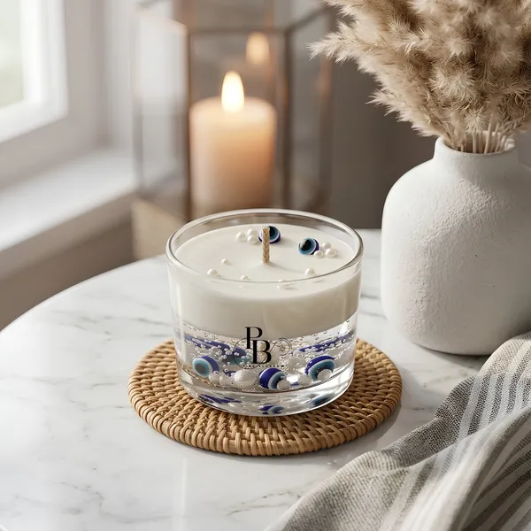 Celestial Eyes Luxury Wax Candle with Pearls