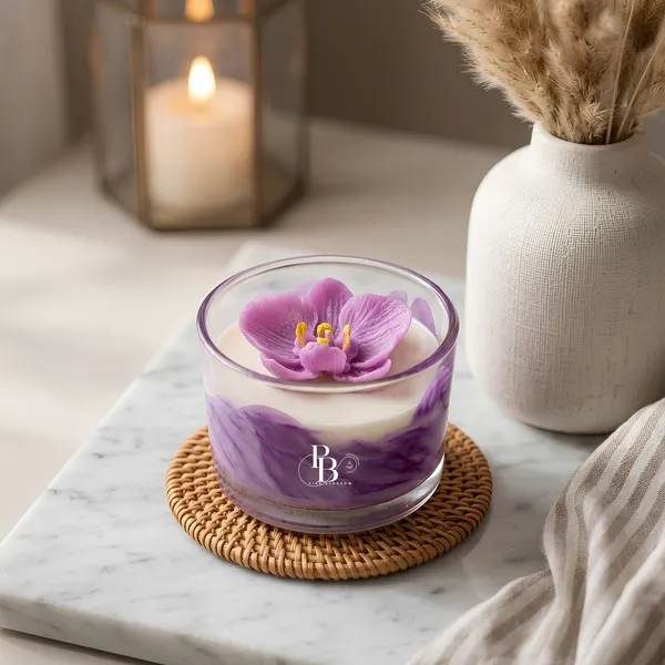 Orchid Bloom Layered Wax Candle