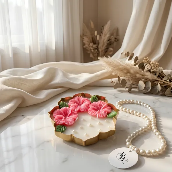 Blooming Elegance Floral Wax Decorative Dish