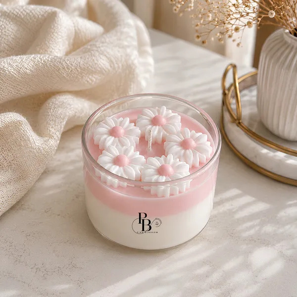 Daisy Dreams: Layered Floral Scent Candle