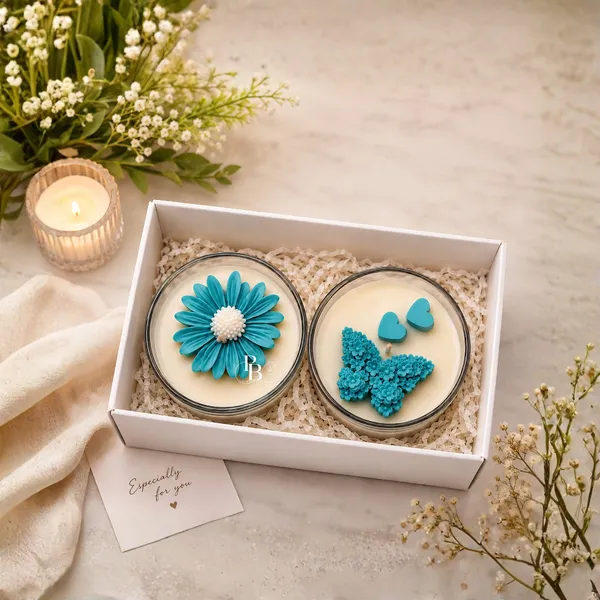 Turquoise Bloom Scented Candle Duo Gift Set