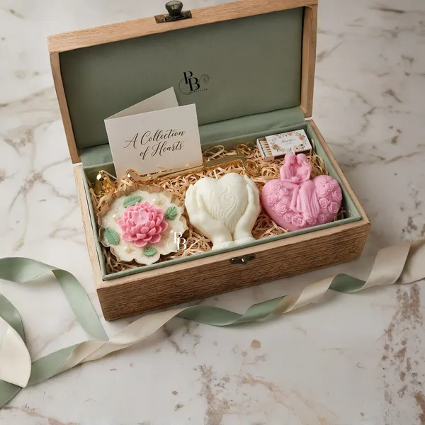 Sculpted Hearts Collection – Artisan Wax Gift Ensemble