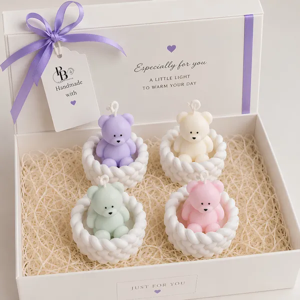Cozy Cloud Nest Bear Candle Gift Set
