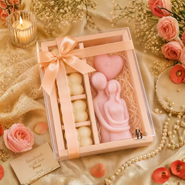 Blush Elegance: Artistic Wax Sculpture Gift Set