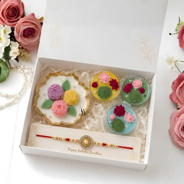 Floral Elegance Rakhi Gift Hamper Set