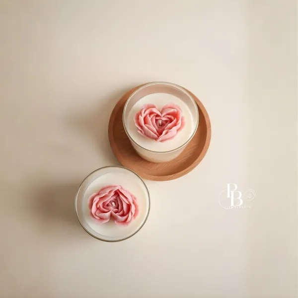 Blooming Heart: Floral Wax Candle Collection
