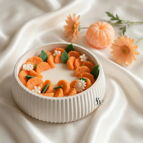 Citrus Blossom Cream Cake with Fondant Florals