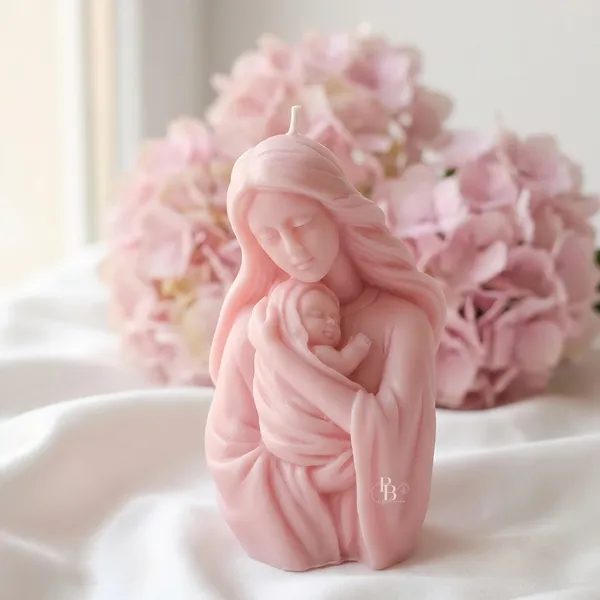 Madonna & Child Devotional Wax Candle