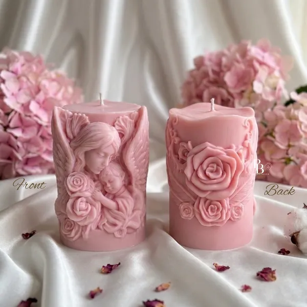 Angel & Rose Sanctuary Pillar Candles