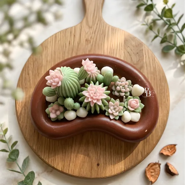 Succulent Garden in Chocolate Vessel