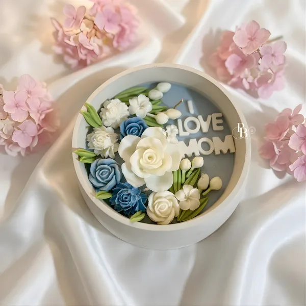 Floral Love Mom Decorative Wax Art Bowl