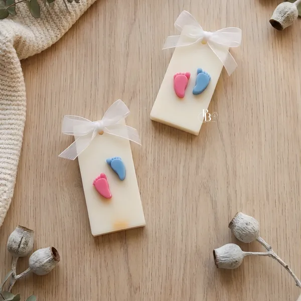 Baby Footprints Remembrance Candle Duo