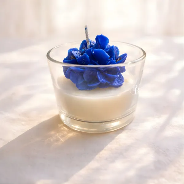 Celestial Bloom: Blue Flower Soy Candle
