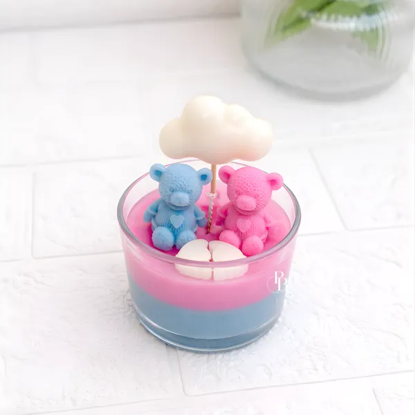 Twin Bears Under Cotton Candy Clouds