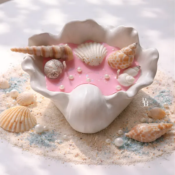 Oceanic Shells & Pearls Decorative Wax Bowl