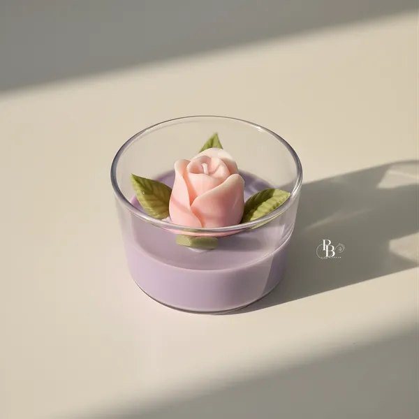 Blush Rose Candle in Lavender Mist