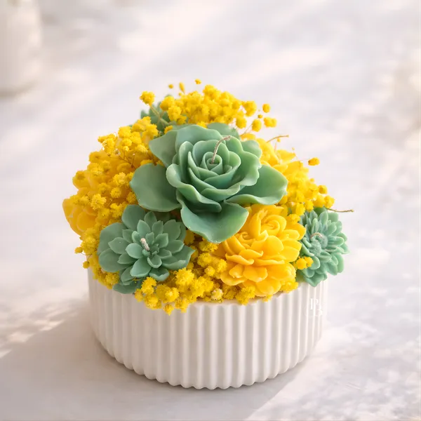 Succulent Garden Symphony in Wax