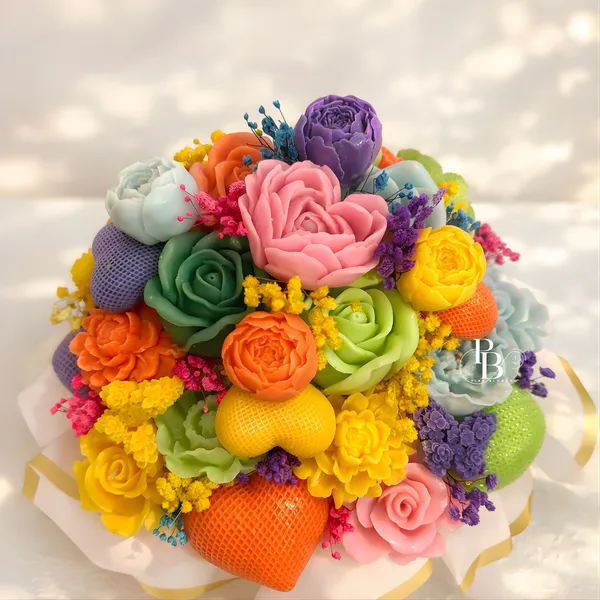 Vibrant Bloom Wax Flower Box Arrangement