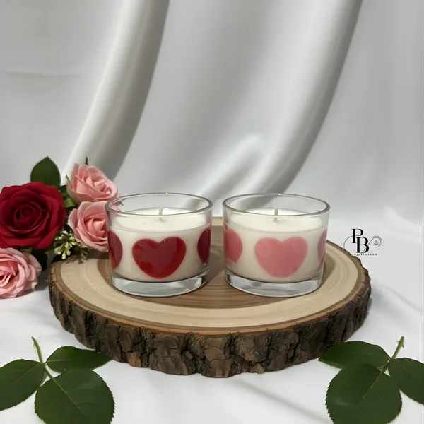 Heartfelt Moments: Love-Embossed Scented Candle Duo