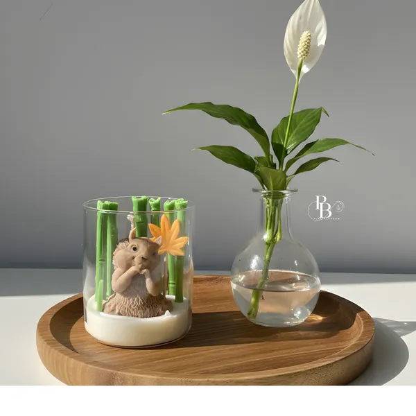Whimsical Garden: Hedgehog & Peace Lily Tableau