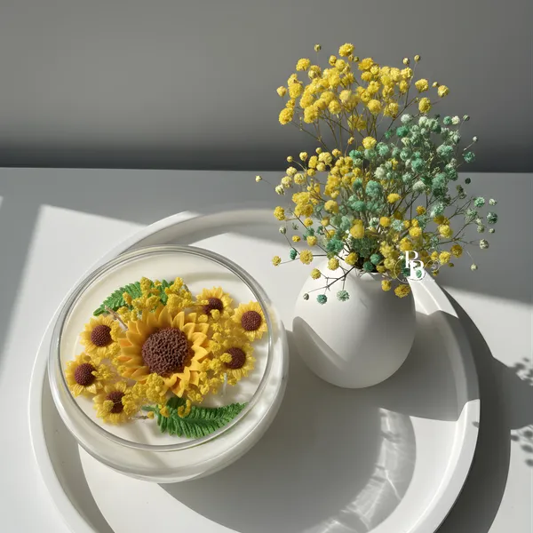 Sunflower Dreams in Wax: Botanical Candle Art