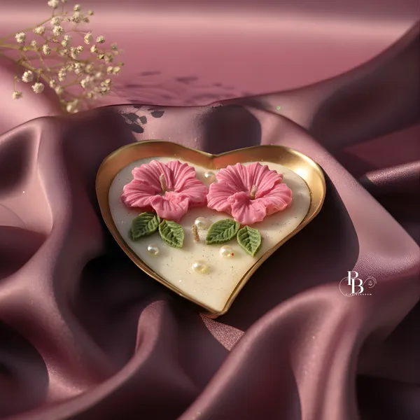 Blossoming Hearts: Pink Gerbera Flower Wax Candle