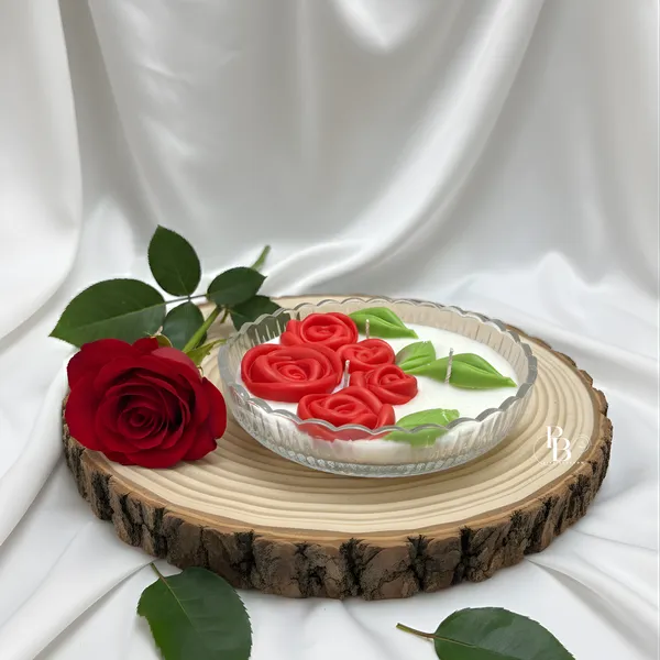 Crimson Rose Garden Wax Cake Sculpture