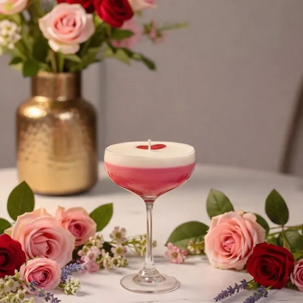 Layered Love: Romantic Candle with Heart Charm