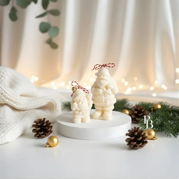 Festive Santa & Snowman Wax Candle Ornaments