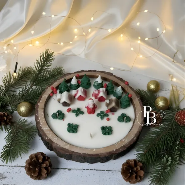 Enchanted Winter Village Candle Centerpiece