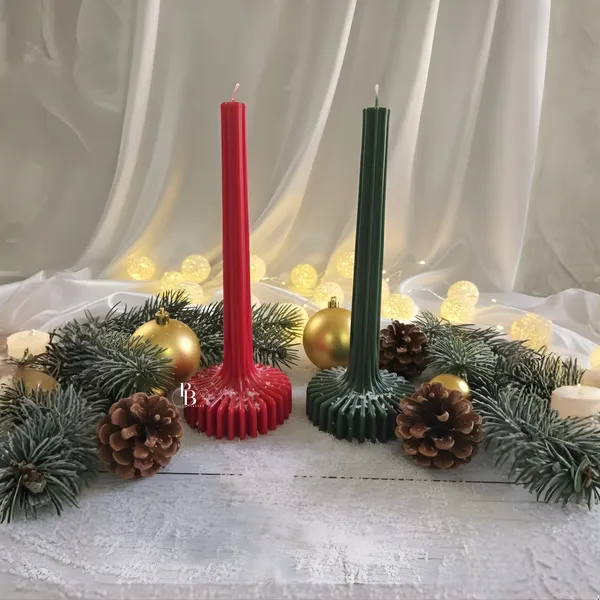 Festive Glow: Dual Flame Candle Centerpiece