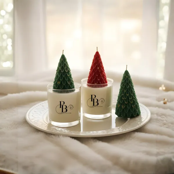 Evergreen Trio: Festive Tree Candle Set