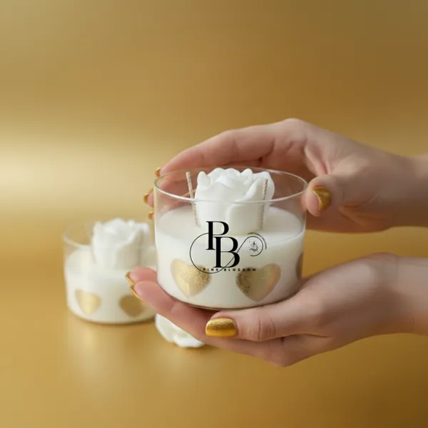 Gilded Rose & Heart Luxury Scented Candle