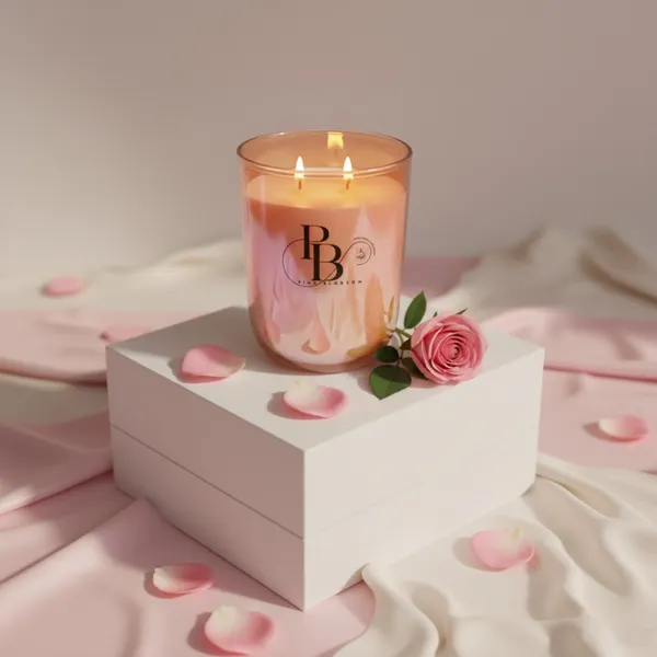Rose Petals Glow: Luxe Dual-Wick Scented Candle