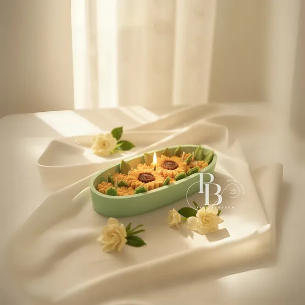 Sunflower & Rose Garden Wax Candle Vessels