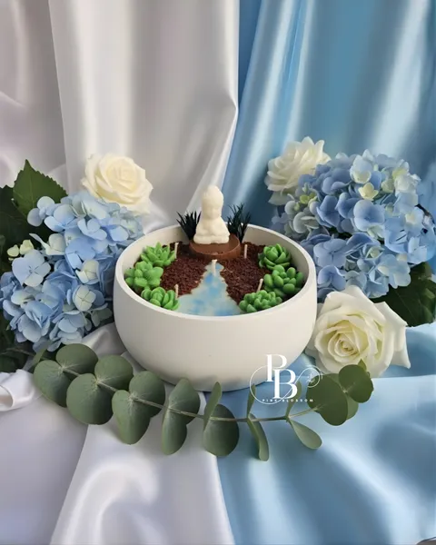 Miniature Zen Garden with Buddha & Succulents