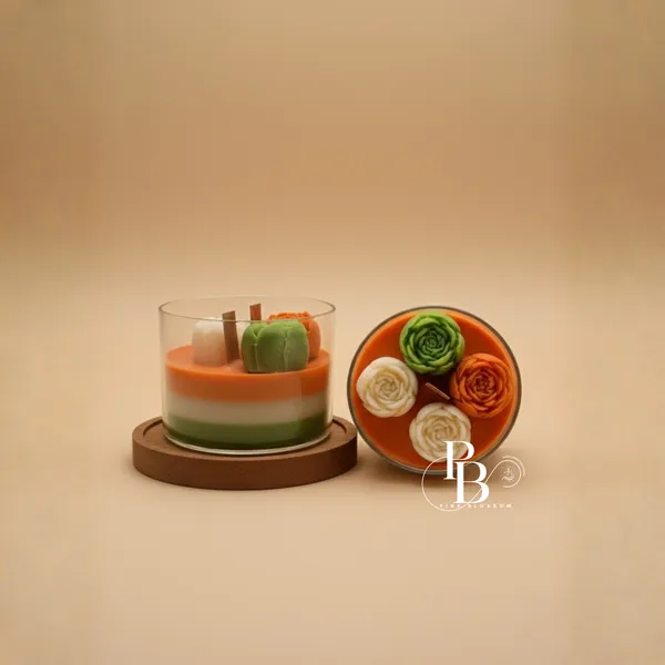 Tricolor Succulent Cake with Rose Florals