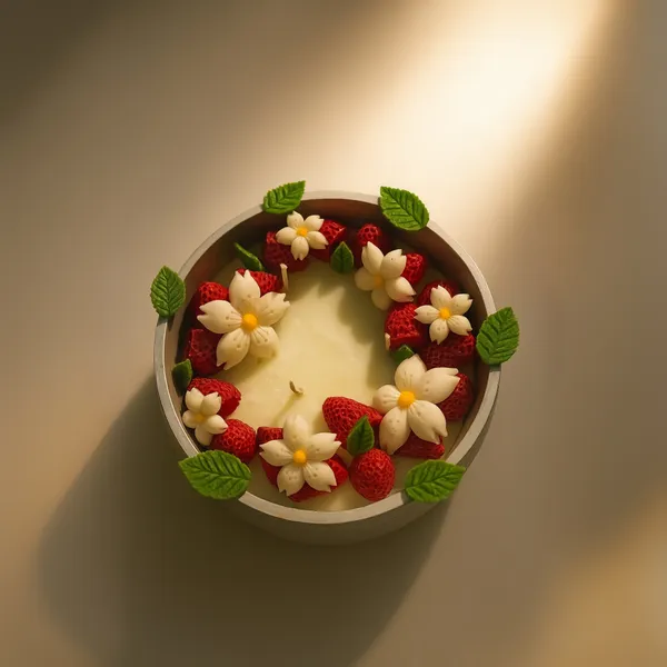 Cream Garden: Daisy & Raspberry Wax Art